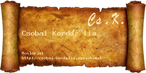 Csobai Kordélia névjegykártya
